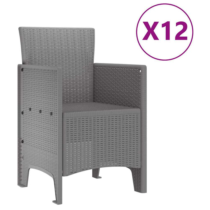 Set masă grădină 13 pcs Gri deschis mare Poliratan - WALTI WALTI