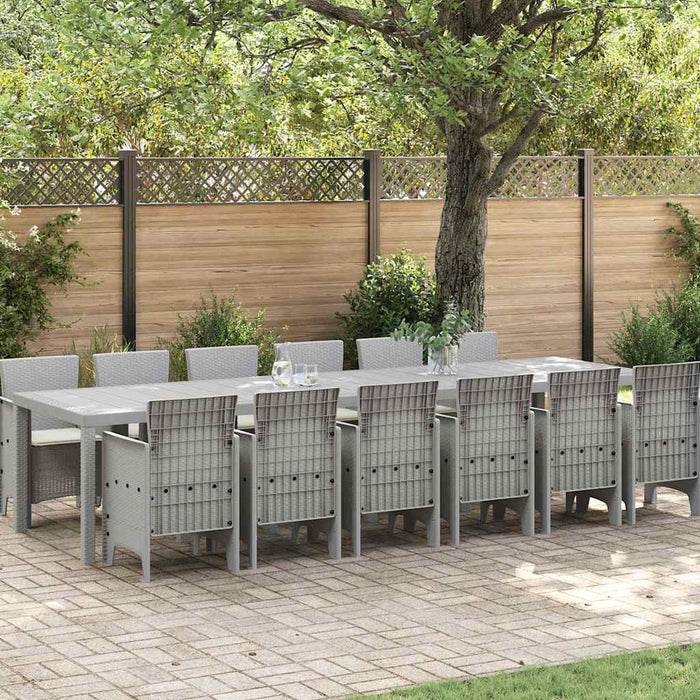 Set masă grădină 13 pcs Gri deschis Set pentru 12 persoane - WALTI WALTI