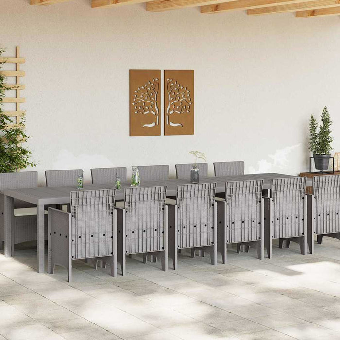 Set masă grădină 13 pcs Gri deschis Set pentru 12 persoane - WALTI WALTI