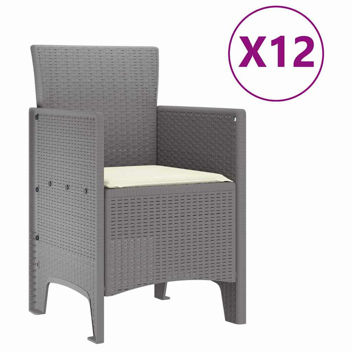 Set masă grădină 13 pcs Gri deschis Set pentru 12 persoane - WALTI WALTI