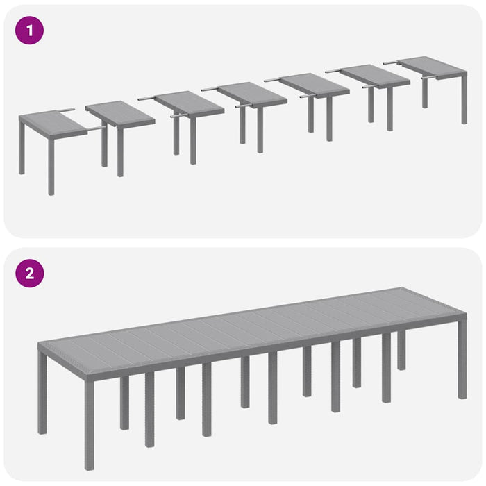 Set masă grădină 13 pcs Gri deschis Set pentru 12 persoane - WALTI WALTI
