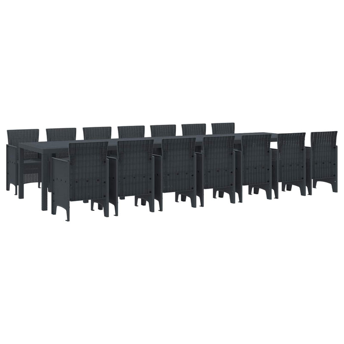 Set de masă de grădină cu perne cu pernă 15 pcs Antracit PP - WALTI WALTI