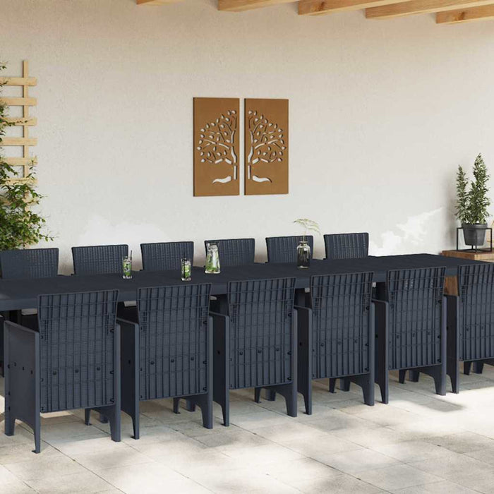 Set de Masa în Grădină cu Perne 15 pcs Antracit - WALTI WALTI