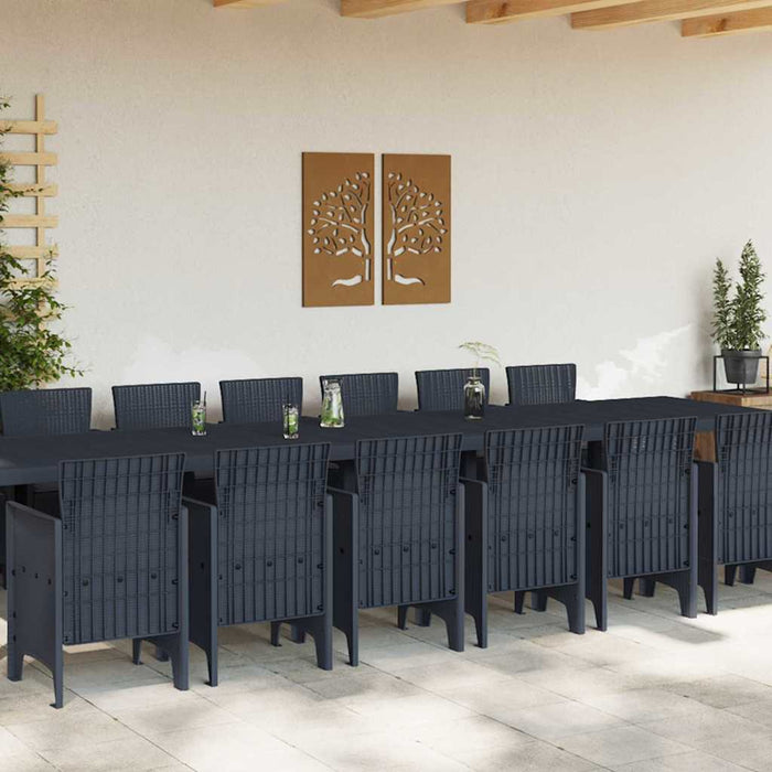 Set mese grădină 15 pcs Antracit mare Plastic - WALTI WALTI
