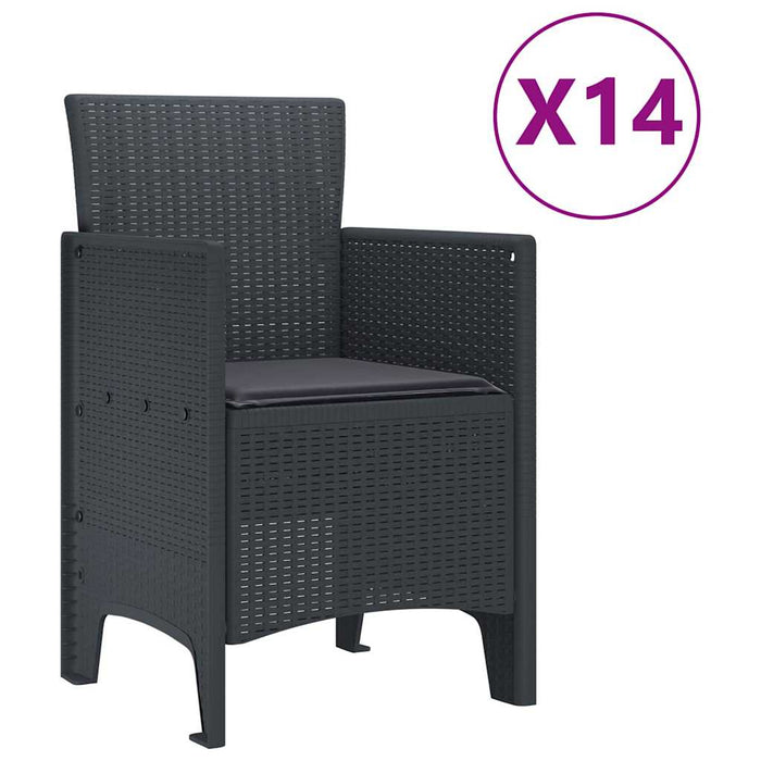 Set mese grădină 15 pcs Antracit mare Plastic - WALTI WALTI