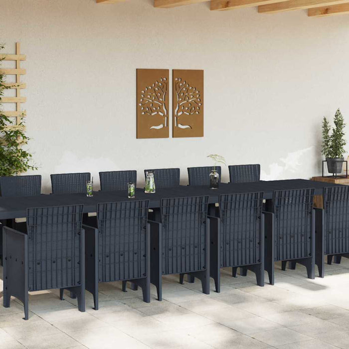 Set masă grădină cu perne 15 pcs Antracit Mari - WALTI WALTI