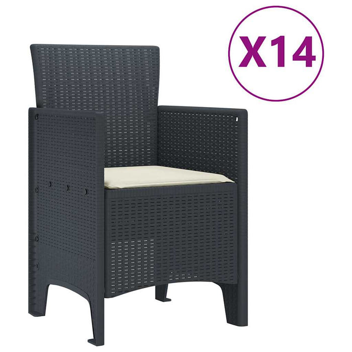 Set masă grădină cu perne 15 pcs Antracit Mari - WALTI WALTI