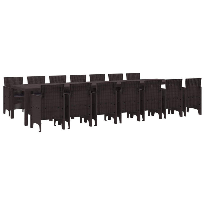 Set de masă de grădină cu perne cu pernă 15 pcs Maro PP - WALTI WALTI