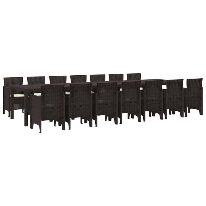 Set masă grădină 15 pcs Maro Mare Poliratan & Poliester - WALTI WALTI