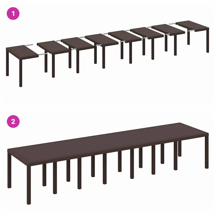 Set masă grădină 15 pcs Maro Mare Poliratan & Poliester - WALTI WALTI