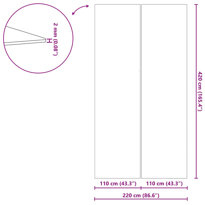 Folie pentru Bază de Piscină Ajustabil Negru 420 x 220 x 0,1 cm - WALTI WALTI