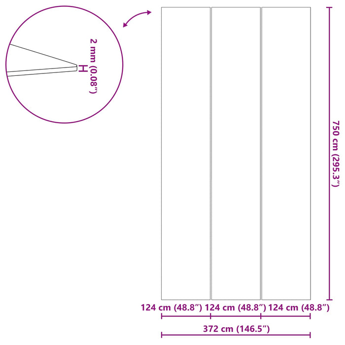 Folie pentru Bază de Piscină Ajustabil Negru 750 x 372 x 0,1 cm - WALTI WALTI
