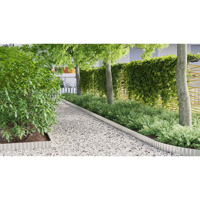 Bordură de gazon Argintiu 1000 x 15 x 0.03 cm Oțel galvanizat WALTI