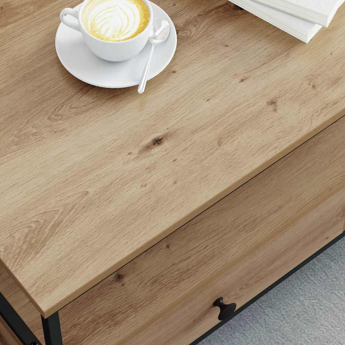 Masă de cafea stejar artizanal 100 x 51 x 45 cm Lemn compozit - WALTI WALTI