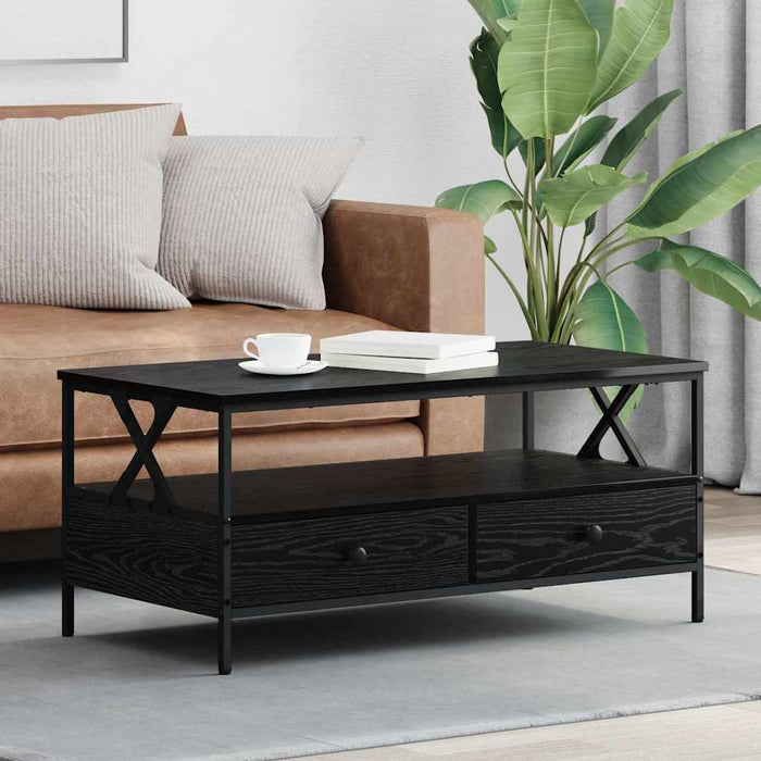 Masă de cafea Stejar negru 100 x 51 x 45 cm Lemn compozit - WALTI WALTI