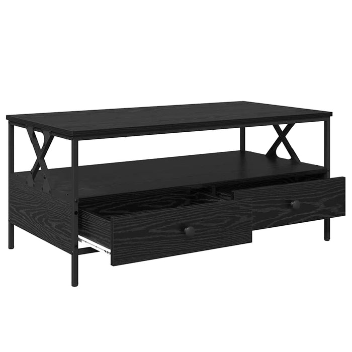 Masă de cafea Stejar negru 100 x 51 x 45 cm Lemn compozit - WALTI WALTI