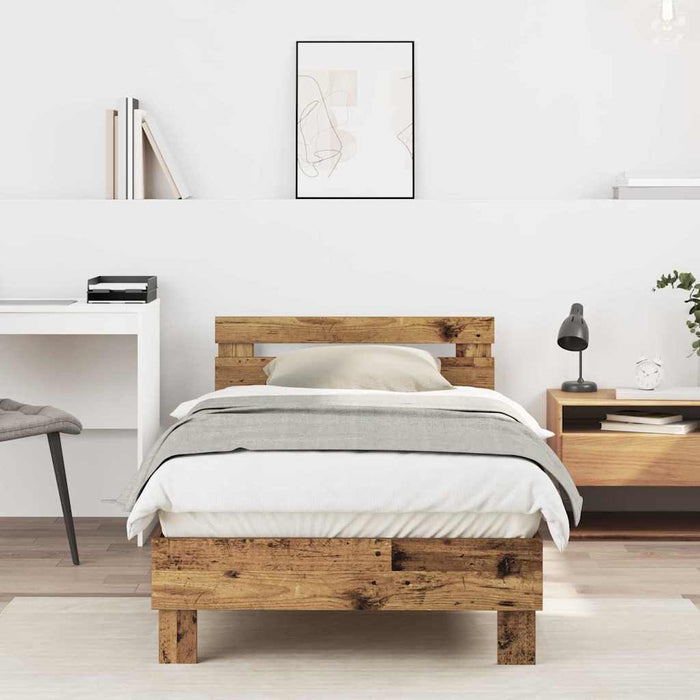 Cadru de pat Lemn vechi 203 x 95 x 70 cm Lemn compozit - WALTI WALTI