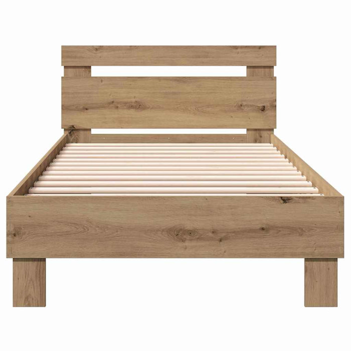 Cadru de pat Stejar Artizanal 203 x 95 x 70 cm Lemn compozit - WALTI WALTI