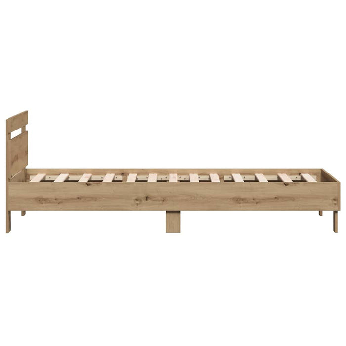 Cadru de pat Stejar Artizanal 203 x 95 x 70 cm Lemn compozit - WALTI WALTI