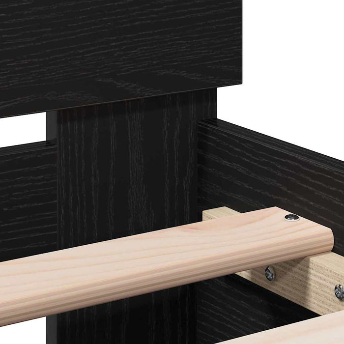 Cadru de pat Stejar Negru 203 x 95 x 70 cm Lemn compozit - WALTI WALTI