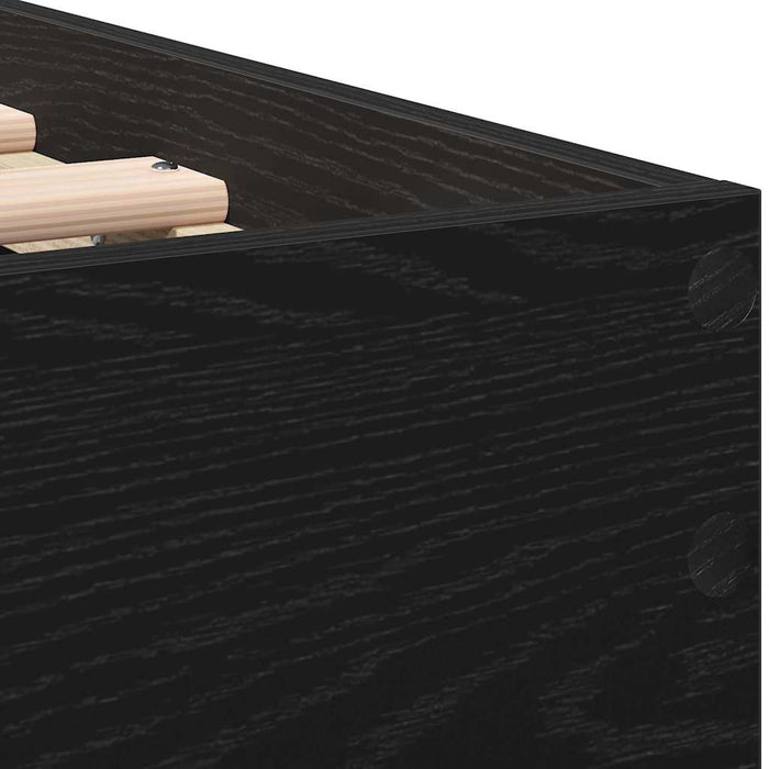 Cadru de pat Stejar Negru 203 x 95 x 70 cm Lemn compozit - WALTI WALTI