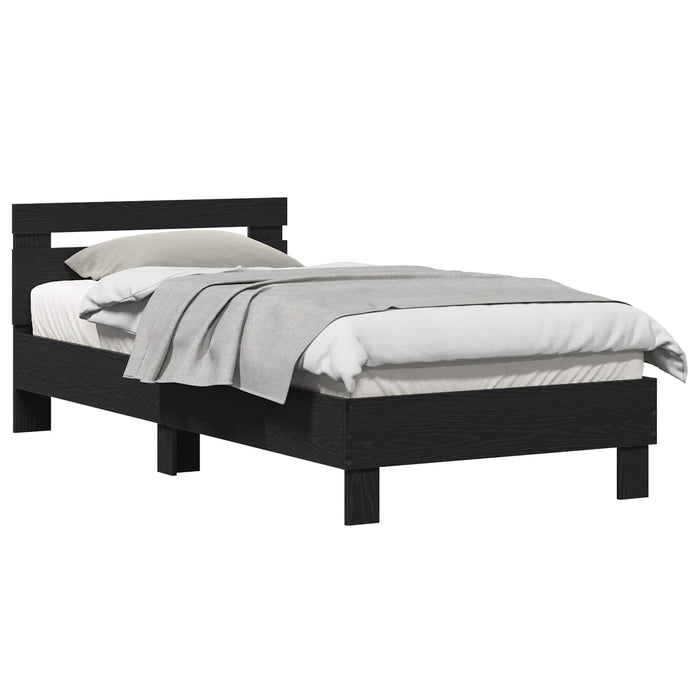 Cadru de pat Stejar Negru 203 x 95 x 70 cm Lemn compozit - WALTI WALTI