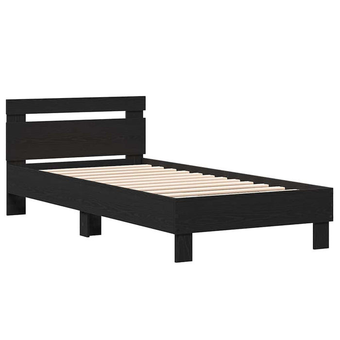 Cadru de pat Stejar Negru 203 x 95 x 70 cm Lemn compozit - WALTI WALTI