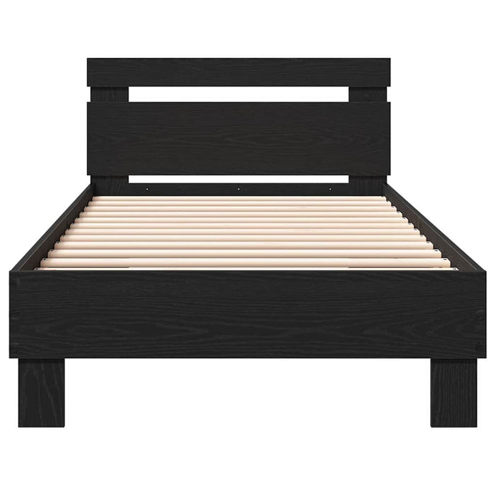 Cadru de pat Stejar Negru 203 x 95 x 70 cm Lemn compozit - WALTI WALTI
