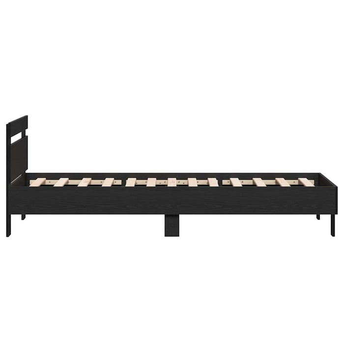 Cadru de pat Stejar Negru 203 x 95 x 70 cm Lemn compozit - WALTI WALTI