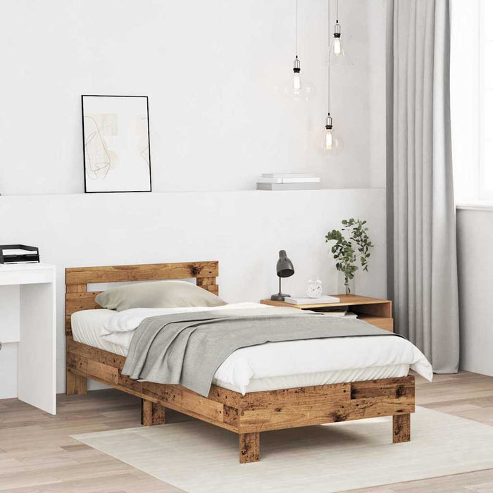 Cadru de pat Lemn vechi 193 x 95 x 88 cm Lemn compozit - WALTI WALTI