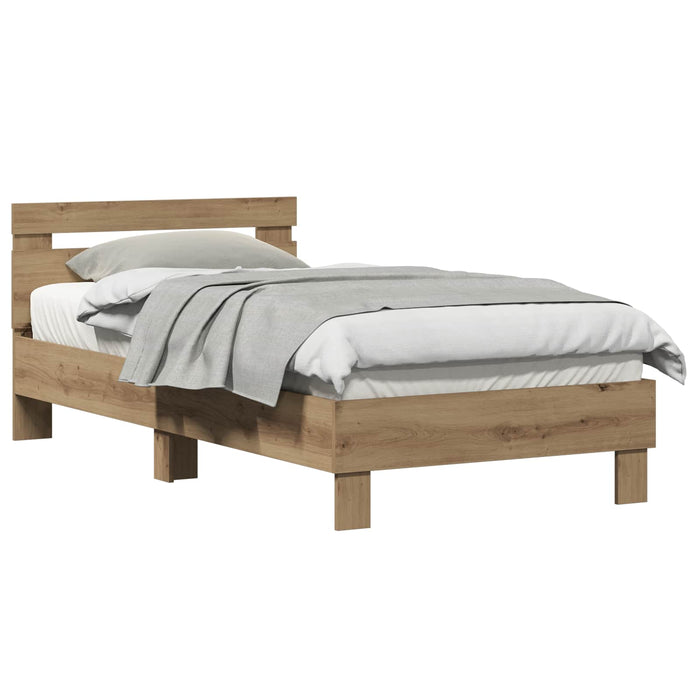 Cadru de pat Stejar Artizanal 193 x 95 x 88 cm Lemn compozit - WALTI WALTI