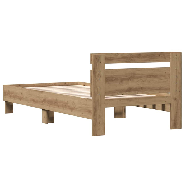 Cadru de pat Stejar Artizanal 193 x 95 x 88 cm Lemn compozit - WALTI WALTI
