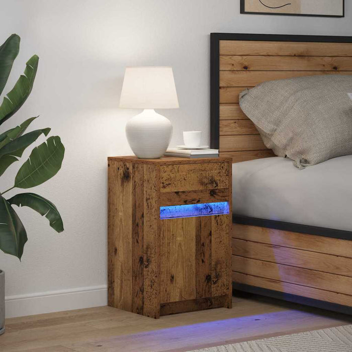 Noptieră LED cu sertar Lemn vechi 38 x 34 x 61 cm Lemn compozit - WALTI WALTI