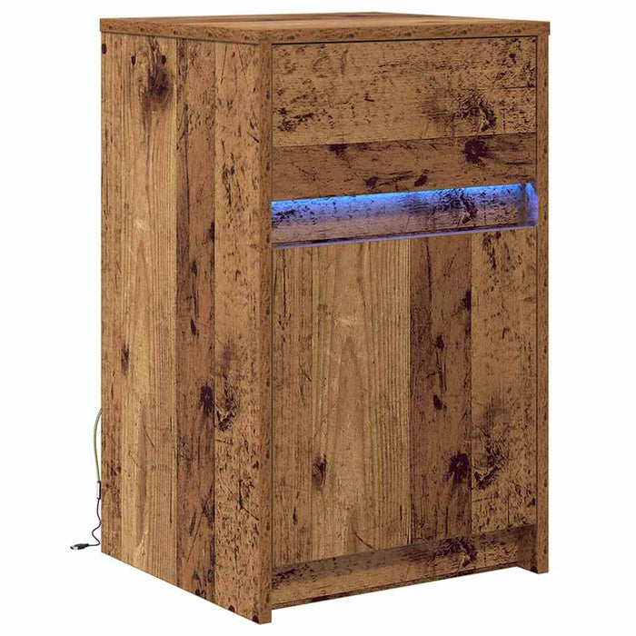 Noptieră LED cu sertar Lemn vechi 38 x 34 x 61 cm Lemn compozit - WALTI WALTI