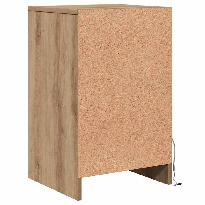 Noptieră LED stejar artizanal 38 x 34 x 61 cm Lemn compozit - WALTI WALTI