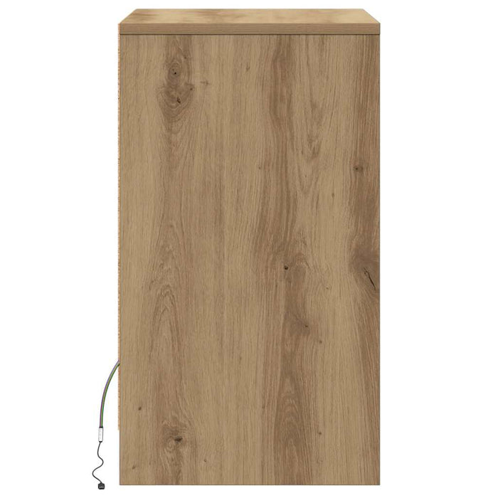 Noptieră LED stejar artizanal 38 x 34 x 61 cm Lemn compozit - WALTI WALTI