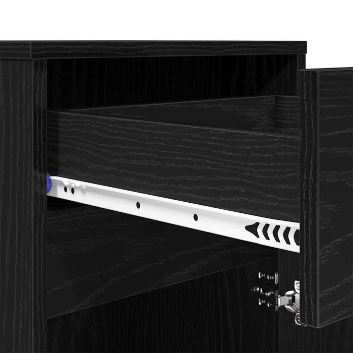 Noptieră LED Stejar negru 38 x 34 x 61 cm Lemn compozit - WALTI WALTI