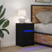 Noptieră LED Stejar negru 38 x 34 x 61 cm Lemn compozit - WALTI WALTI