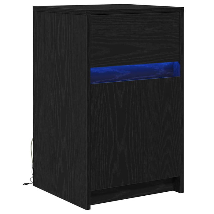 Noptieră LED Stejar negru 38 x 34 x 61 cm Lemn compozit - WALTI WALTI