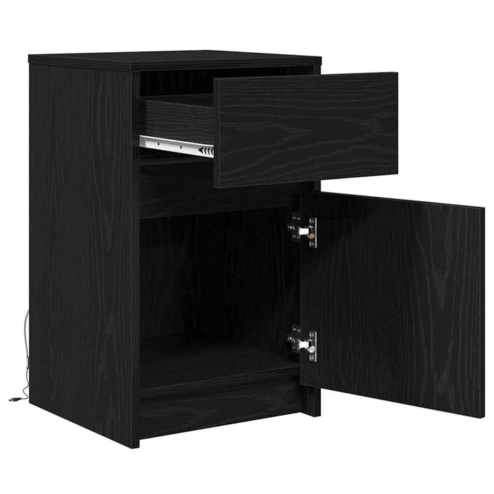 Noptieră LED Stejar negru 38 x 34 x 61 cm Lemn compozit - WALTI WALTI
