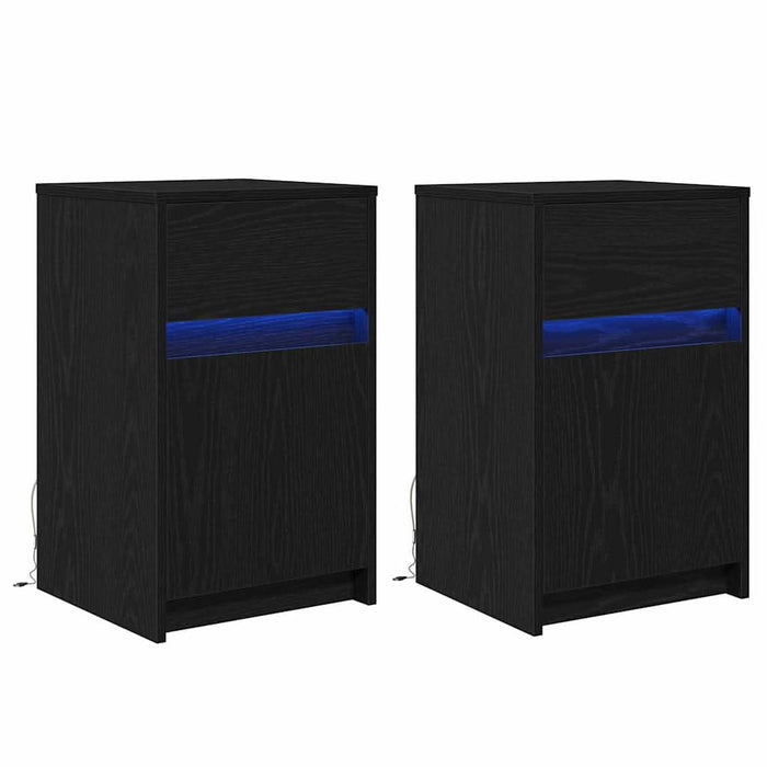 Noptieră LED 2 pcs Stejar negru 38 x 34 x 61 cm Lemn compozit - WALTI WALTI