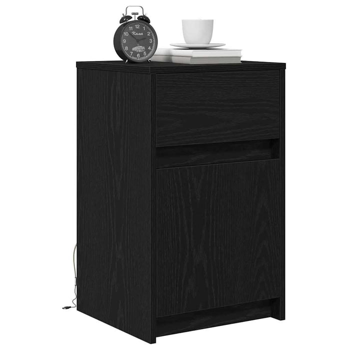 Noptieră LED 2 pcs Stejar negru 38 x 34 x 61 cm Lemn compozit - WALTI WALTI