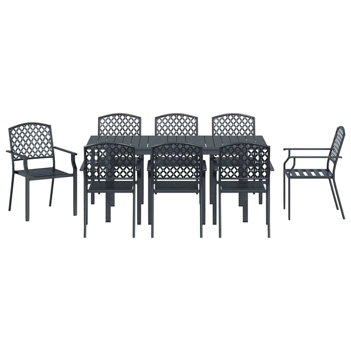 Set Masă Grădină Manual 9 pcs Gri Mari Metal - WALTI WALTI