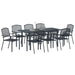 Set Masă Grădină Manual 9 pcs Gri Mari Metal - WALTI WALTI