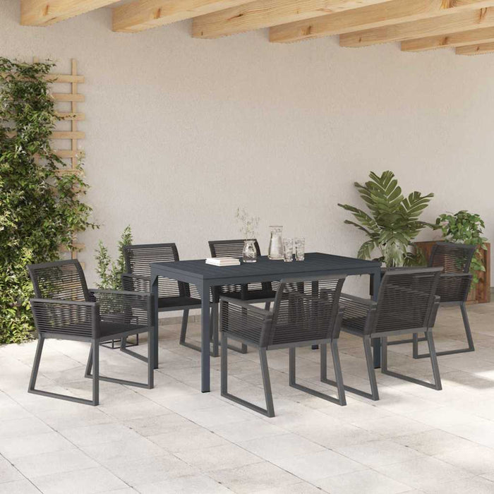 Set de Mese pentru Grădină Manual 7 pcs Negru Medie - WALTI WALTI