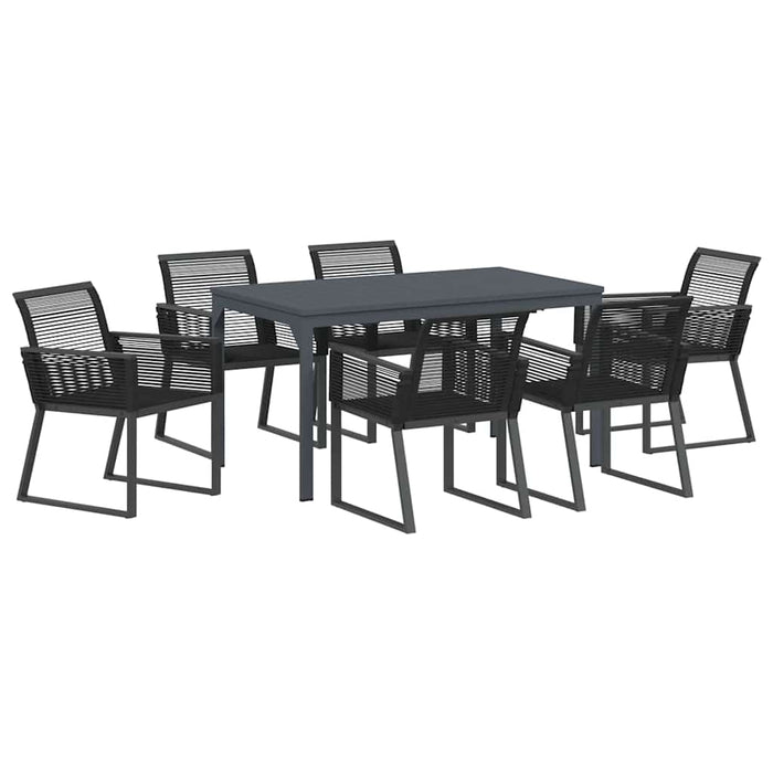 Set de Mese pentru Grădină Manual 7 pcs Negru Medie - WALTI WALTI