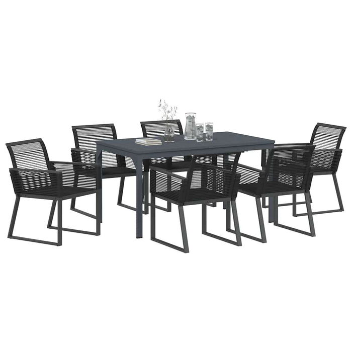 Set de Mese pentru Grădină Manual 7 pcs Negru Medie - WALTI WALTI