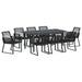 Set mese grădină Manual 9 pcs Negru Mari Metal & Sfoară - WALTI WALTI