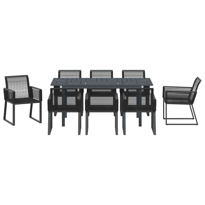 Set mese grădină Manual 9 pcs Negru Mari Metal & Sfoară - WALTI WALTI