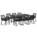 Set mese grădină Manual 9 pcs Negru Mari Metal & Sfoară - WALTI WALTI